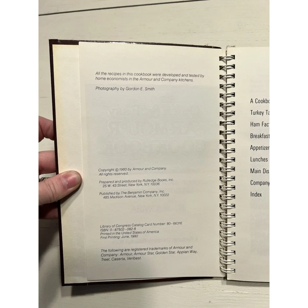 Vintage 1980 The Quick‎ & Easy Armour Cookbook Spiral Bound Retro Recipes